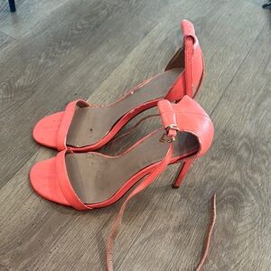 Elegant Coral High Heel Sandals